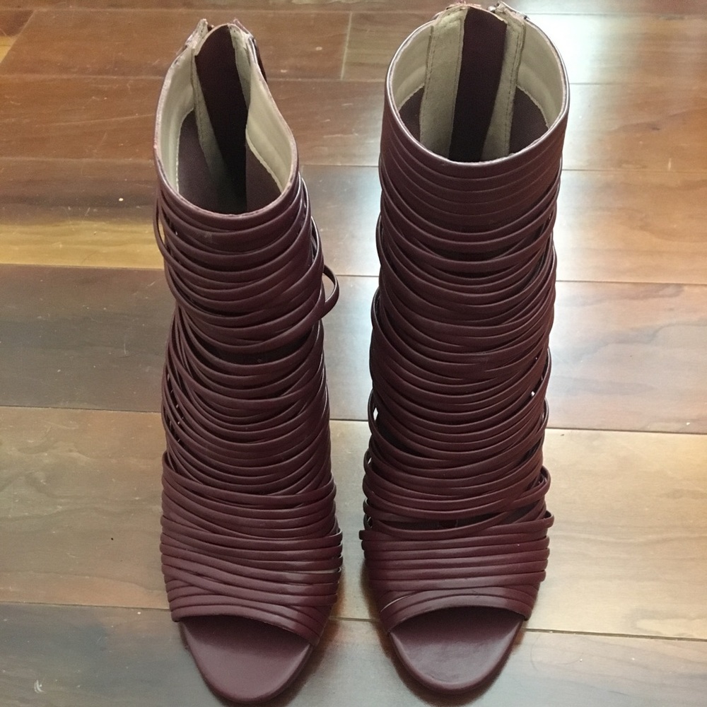BCBG Elle Smooth Strappy Open Toe Bootie